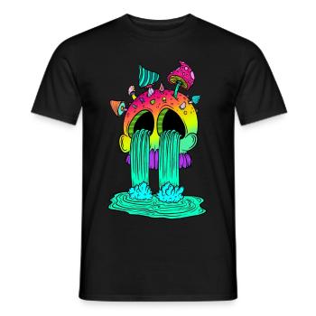 Skull & Mushrooms - Men's T-Shirt - black - Front - AI Model Male 178 light (178cm)