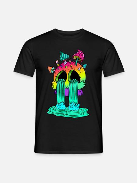 Skull & Mushrooms - Men's T-Shirt - black