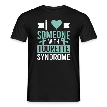 Tourettes I love Someone With Tourette Syndrome - Men's T-Shirt - black - Front - AI Model Male 178 light (178cm)