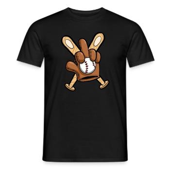 Joueur de baseball Gant de baseball Majeur - T-shirt homme - noir - Devant - AI Model Male 178 light (178cm)