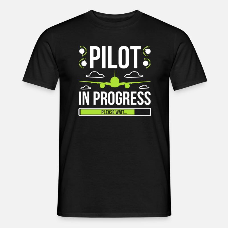 Aviator Pilot in Arbeit - Männer T-Shirt - Schwarz