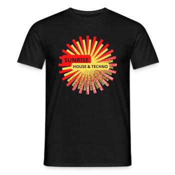 Sunrise House And Techno - Männer T-Shirt - Schwarz - Vorne - AI Model Male 178 light (178cm)