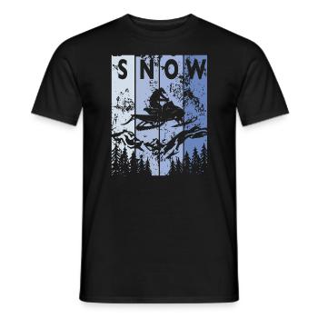 Motor Slede Snowmobiling Winter Sport Snowmobiler - Men's T-Shirt - black - Front - AI Model Male 178 light (178cm)