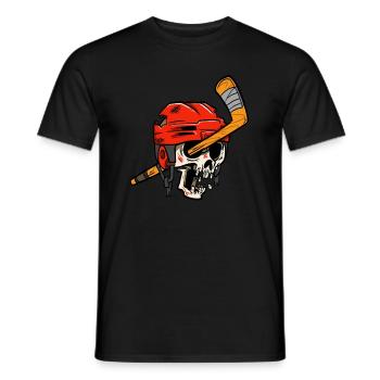 Joueur de hockey sur glace Skull Skeleton Hockey - T-shirt homme - noir - Devant - AI Model Male 178 light (178cm)