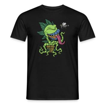 Venus Fly Botanical Monster Plant Carnivorous - Men's T-Shirt - black - Front - AI Model Male 178 light (178cm)