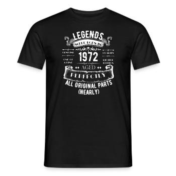 Legends were born in 1972 Aged Perfectly Original - Men's T-Shirt - black - Front - AI Model Male 178 light (178cm)