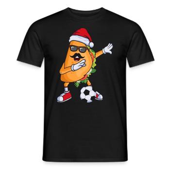 Footballeur mexicain tacos avec chapeau de Noël - T-shirt homme - noir - Devant - AI Model Male 178 light (178cm)