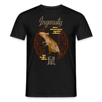 Chinesisches Tierkreiszeichen Tiere Astrologie Geometrische Ratte Att - Männer T-Shirt - Schwarz - Vorne - AI Model Male 178 light (178cm)