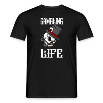 Pokerspieler Casino Glücksspiel Leben - Männer T-Shirt - Schwarz - Vorne - AI Model Male 178 light (178cm)