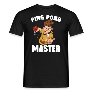 Tennis de table Ping-pong Tenue De tennis de table Joueur de tennis de table - T-shirt homme - noir - Devant - AI Model Male 178 light (178cm)