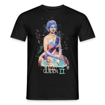 Queen II -Elizabeth England -Queen of England,colorful - Men's T-Shirt - black - Front - AI Model Male 178 light (178cm)