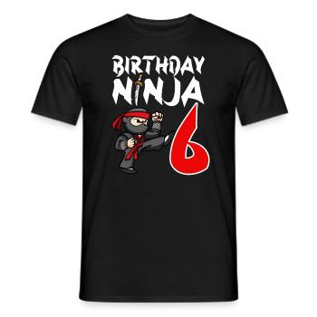 Geburtstagsparty 6 Jahre alter japanischer Ninja Geburtstag - Männer T-Shirt - Schwarz - Vorne - AI Model Male 178 light (178cm)