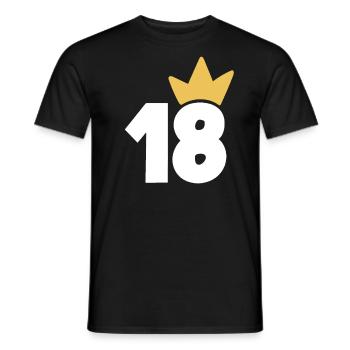18 Krone Nummer 18 - Männer T-Shirt - Schwarz - Vorne - AI Model Male 178 light (178cm)