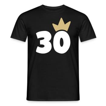 30 crown number 30 - Men's T-Shirt - black - Front - AI Model Male 178 light (178cm)