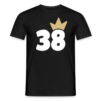 38 Krone Nummer 38 - Männer T-Shirt - Schwarz - Vorne - AI Model Male 178 light (178cm)