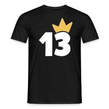 13 Crown number 13 - Men's T-Shirt - black - Front - AI Model Male 178 light (178cm)