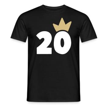 20 crown number 30 - Men's T-Shirt - black - Front - AI Model Male 178 light (178cm)