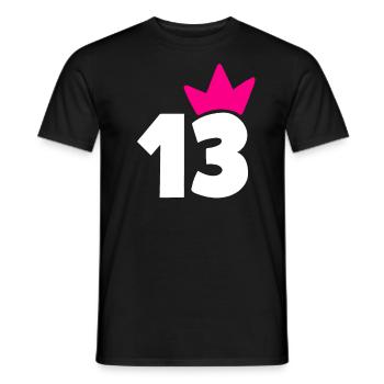 13 Krone Girl 13 - Men's T-Shirt - black - Front - AI Model Male 178 light (178cm)