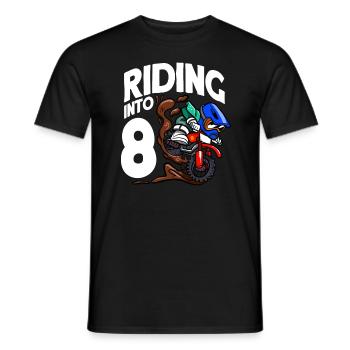Reiten in 8 Geburtstag Fahrer Motocross Geburtstag - Männer T-Shirt - Schwarz - Vorne - AI Model Male 178 light (178cm)