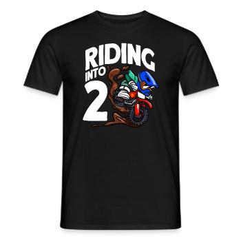 Fahren in 2 Geburtstag Fahrer Motocross Geburtstag - Männer T-Shirt - Schwarz - Vorne - AI Model Male 178 light (178cm)