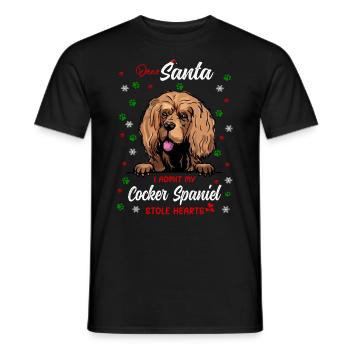 Cocker Spaniel Hund Weihnachten Hunderasse - Männer T-Shirt - Schwarz - Vorne - AI Model Male 178 light (178cm)