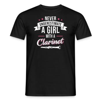 Clarinette Clarinette Fille Instrument de Musique Clarinettiste - T-shirt homme - noir - Devant - AI Model Male 178 light (178cm)