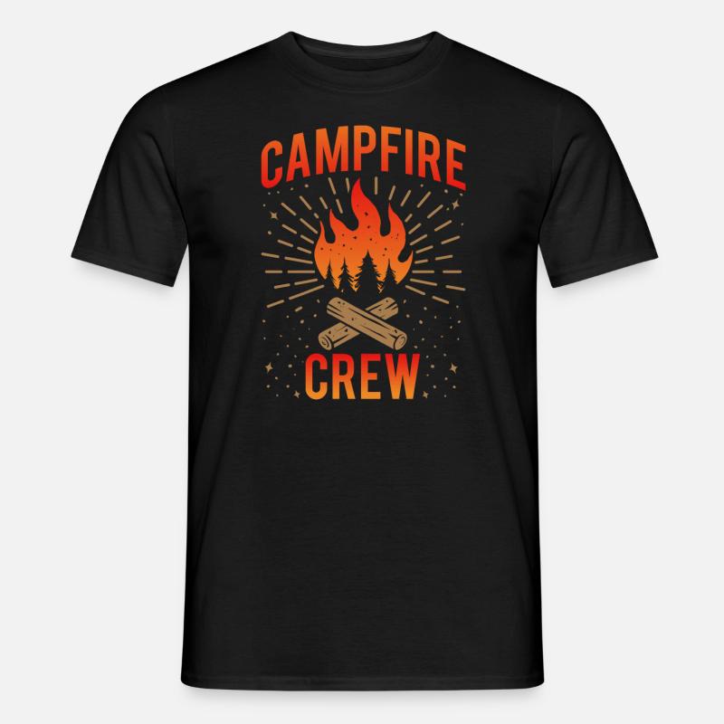 Campfire Crew Camper Camping - Männer T-Shirt - Schwarz