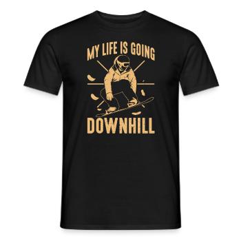 Snowboarder ma vie va en descente snowboarder - T-shirt homme - noir - Devant - AI Model Male 178 light (178cm)