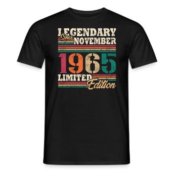 Légendaire novembre 1965 édition limitée - T-shirt homme - noir - Devant - AI Model Male 178 light (178cm)