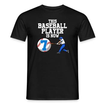 Joueur de baseball Ce joueur a 7 ans de baseball - T-shirt homme - noir - Devant - AI Model Male 178 light (178cm)