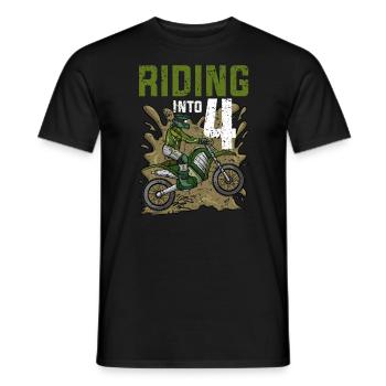 Fahren in 4 Dirt Bike Motocross Geburtstag - Männer T-Shirt - Schwarz - Vorne - AI Model Male 178 light (178cm)