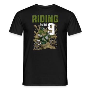 Fahren in 9 Dirt Bike Motocross Geburtstag - Männer T-Shirt - Schwarz - Vorne - AI Model Male 178 light (178cm)