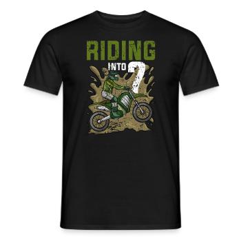Fahren in 7 Dirt Bike Motocross Geburtstag - Männer T-Shirt - Schwarz - Vorne - AI Model Male 178 light (178cm)