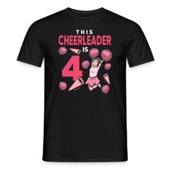 Cette pom-pom girl est 4 ans Cheerleading anniversaire - T-shirt homme - noir - Devant - AI Model Male 178 light (178cm)