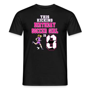 Cette fille de football est 8ème anniversaire de football - T-shirt homme - noir - Devant - AI Model Male 178 light (178cm)