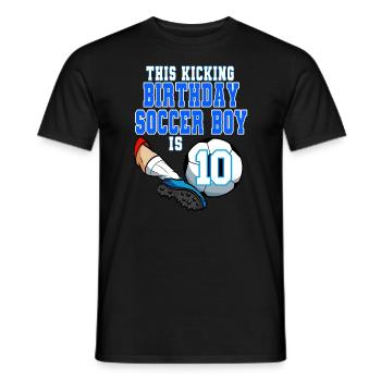 Dieser Fußballjunge ist Fußball zum 10. Geburtstag - Männer T-Shirt - Schwarz - Vorne - AI Model Male 178 light (178cm)