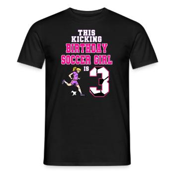 Cette fille de football est 3ème anniversaire de football - T-shirt homme - noir - Devant - AI Model Male 178 light (178cm)