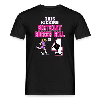 Cette fille de football est 4ème anniversaire de football - T-shirt homme - noir - Devant - AI Model Male 178 light (178cm)