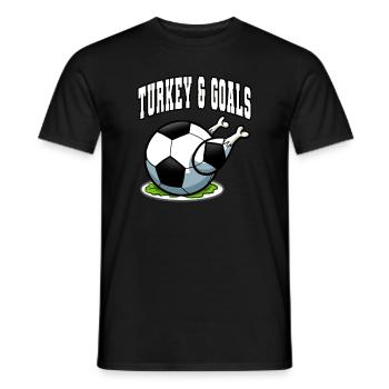 Thanksgiving Soccer Turkey And Goals - Men's T-Shirt - black - Front - AI Model Male 178 light (178cm)