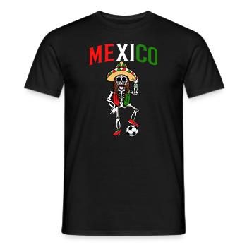 Skeleton Women Girl Mexico Soccer Player - Men's T-Shirt - black - Front - AI Model Male 178 light (178cm)