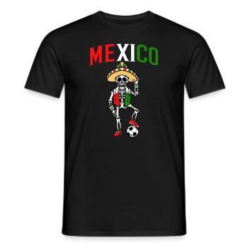 Skeleton Boy Men Mexico Soccer Player - Men's T-Shirt - black - Front - AI Model Male 178 light (178cm)