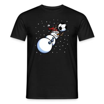Torhüterin Snwoman Männer Jungen Fußball Weihnachten - Männer T-Shirt - Schwarz - Vorne - AI Model Male 178 light (178cm)