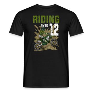 Riding Into12 Teen Dirt Bike Motocross Geburtstag - Männer T-Shirt - Schwarz - Vorne - AI Model Male 178 light (178cm)