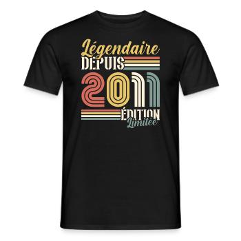 Légendaire Depuis 2011 - T-shirt homme - noir - Devant - AI Model Male 178 light (178cm)