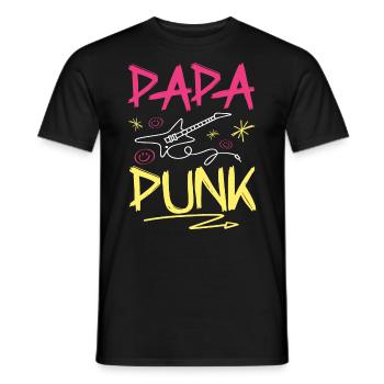 Papa Punk Rock - T-shirt homme - noir - Devant - AI Model Male 178 light (178cm)