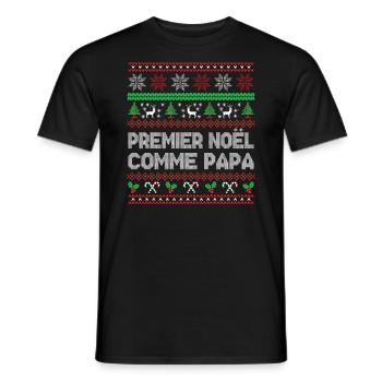 Premier Noël Comme Papa - T-shirt homme - noir - Devant - AI Model Male 178 light (178cm)