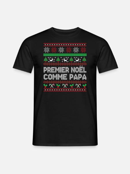 Premier Noël Comme Papa - T-shirt homme - noir