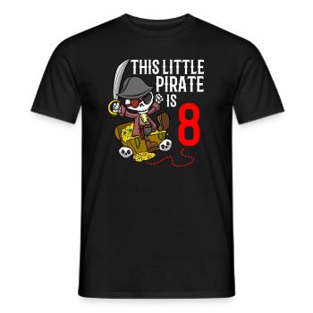 Squelette Ce petit pirate est 8ème anniversaire de pirate - T-shirt homme - noir - Devant - AI Model Male 178 light (178cm)