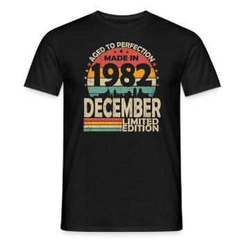 Décembre 1982 Vintage Retro Anniversaire - T-shirt homme - noir - Devant - AI Model Male 178 light (178cm)