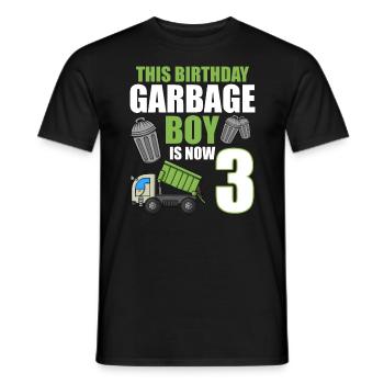 Garbage Truck Birthday Kids Boy 3rd Birthday Party - Men's T-Shirt - black - Front - AI Model Male 178 light (178cm)